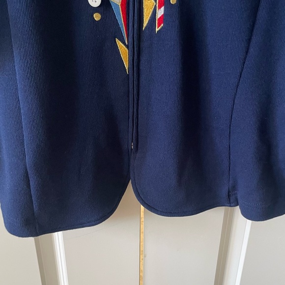 Bob Mackie Wearable Art Jubilation Cat Heart Flower Folk Art Embroidered Jacket - Picture 5 of 10